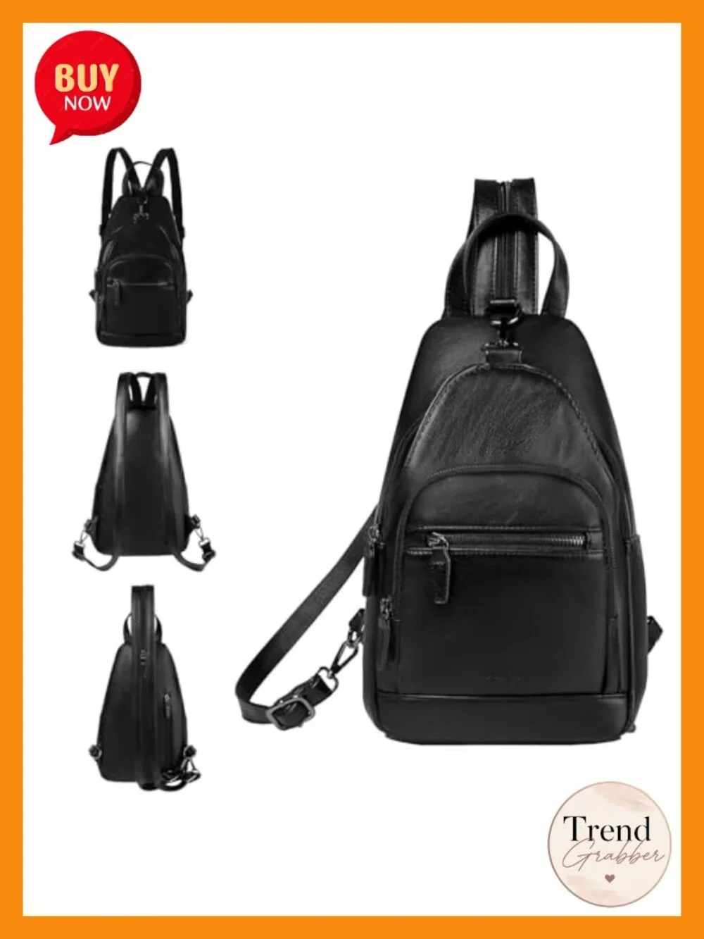 Faux Leather Convertible Backpack Purse Anti Theft Sling Bag Women Travel